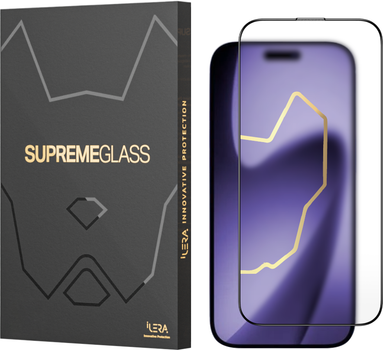 Захисне скло iLera FrostedGlass 2.0 для Apple iPhone 17 Black (ILFRGL17)