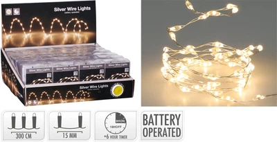 Світлодіодна гірлянда Christmas Decoration 198 LED 3.3 м на батарейках Теплий білий (AMZ800140)
