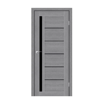 Межкомнатная дверь StilDoors Sofia 900 мм Дуб Пепельный черное стекло