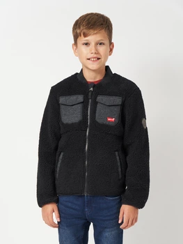 Подростковая теплая толстовка для мальчика Levi`s 9EN627-G52 140 см Черная (3666643193515)