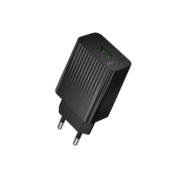 Мережевий зарядний пристрій BOROFONE BAS72A Source single port QC3.0 charger Black (6941991122637)