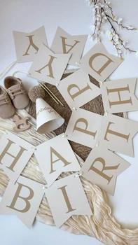 Набір для 1-го Дня народження Ковпак та Гірлянда Happy Birthday Лате HeyBaby
