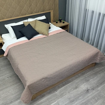 Покрывало двустороннее Decorator Microfiber куб 161х215 см какао с розовым (85-190)