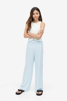 Брюки H&M 164см голубой цветы 28121159584