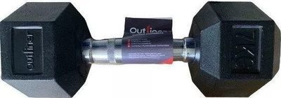 Гантель Outliner прогумована 7 кг Чорна (000040140588)
