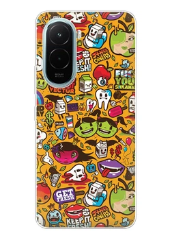 Силиконовый чехол ПринтОК для Xiaomi Poco M7 4G - Стикеры