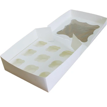 Коробка (260 х 260 х 90), біла, на 9 кексів Упаковочка # 809
