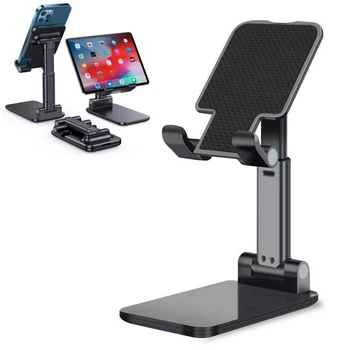 Подставка для телефона 16х6.5х11см "Folding desktop phone stand" Черная, держатель для смартфона на стол (1008609-Black)