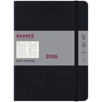 Ежедневник "Axent" 2026 /8831-26-01-A/ Grand Lines, 195*255, черный (1/12)