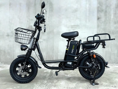 Электровелосипед EVOBIKE Booster PRO Cargo 1200W 60V 30Ah черный, с амортизацией, системой PAS и грузовым сиденьем