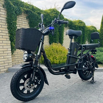 Электровелосипед EVOBIKE Booster PRO 1200W 60V 26Ah черный, с двойными усиленными амортизаторами и сиденьем-багажником