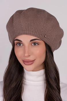Берет жіночий Flirt Рошель 56-58 з подвійною підкладкою Капучіно