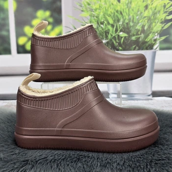 Калоші жіночі пінкові на хутрі Dago Style шоколадного кольору 39р (25,5 см) 2920