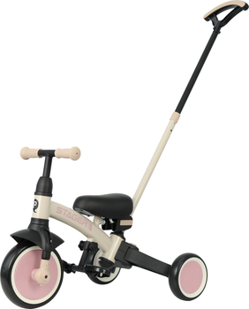 Велосипед-біговел Qplay Stager 3 в 1 з ручкою Beige-Pink (T80STAGERBeigePink)