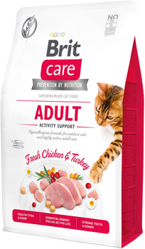 Karma sucha dla dorosłych kotów wszystkich ras Brit Care Cat Grain-Free Adult Indyk i kurczak 2 kg (8595602540822)