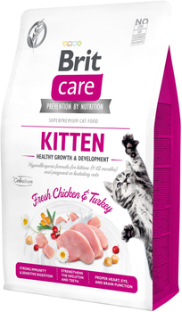 Sucha karma dla kociąt Brit Care Cat Grain-Free Kitten Kurczak i indyk 2 kg (8595602540679)