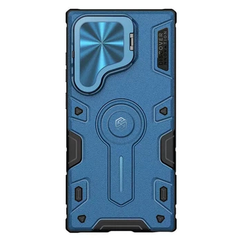 Противоударный TPU+PC чехол Nillkin CamShield Armor Prop для Samsung Galaxy S25 Ultra Blue