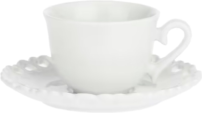 Filiżanka do kawy ze spodkiem La Porcellana Bianca Valentino porcelana 80 ml (8027549096730)