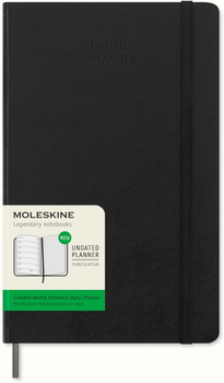 Dziennik tygodniowy Moleskine z miejscem na datę 13 x 21 cm 144 strony czarny (8056598857122)