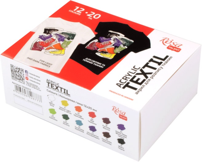 Zestaw farb do tkanin Rosa Talent Style 12 kolorów 20 ml (4823098528777)