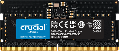 Pamięć RAM Crucial SODIMM DDR5-4800 16384MB PC5-38400 (CT16G48C40S5T)