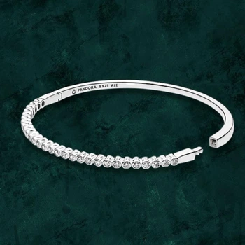 Срібний браслет тенісного дизайну Pandora (Пандора) 590531CZ 16