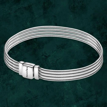 Серебряный браслет с несколькими цепочками Pandora (Пандора) 597943 21