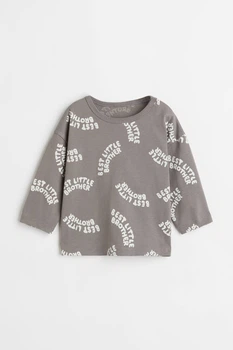 Лонгслив H&M 86см серый надписи 24061069220