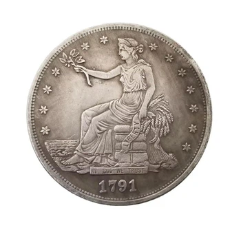 Копия торговой долларовой монеты 1791 года «Американская свобода» для коллекционнеров Silver