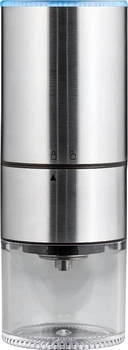 Портативна електрична кавомолка Coffee Grinder HD-988 7.4V/25W акумуляторна зі сталевими жорнами Сріблястий