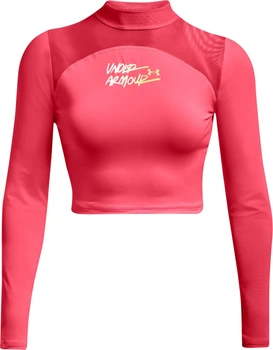 Лонгслив женский Under Armour HEATGEAR® CROP MOCK NECK TOP коралловый M 1365760-819