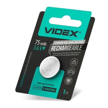 Аккумулятор литиевый Videx LIR2032 1pc BLISTER CARD