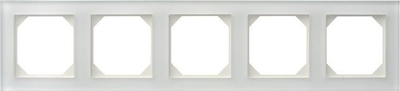 Рамка п'ятірна Liregus Epsilon White matted glass (K14-245-05 E/WG)