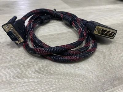 Кабель перехідник для монітора комп'ютера DVI-VGA 1.5 метра