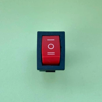 Мини переключатель On-Of-On, 19х13 мм, 250В 6А, красная клавиша