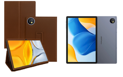 Чехол-подставка CRAYTON для Ulefone Tab A10 Pro – стиль, защита и ручная сборка, цвет Коричневый св