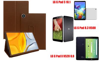 Чохол-підставка CRAYTON для LG G Pad 5 10.1, Pad 8.3, Pad X 8.0 – стиль, захист і ручна збірка, колір Коричневий св