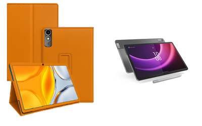 Чехол-подставка CRAYTON для Lenovo Tab P11 (2nd Gen), Tab P11 Pro (2nd Gen) – стиль, защита и ручная сборка, цвет Оранжевый