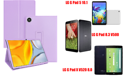 Чохол-підставка CRAYTON для LG G Pad 5 10.1, Pad 8.3, Pad X 8.0 – стиль, захист і ручна збірка, колір Фіолетовий