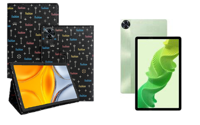Чехол-подставка CRAYTON для realme Pad 2 – стиль, защита и ручная сборка, цвет Фэшн черный
