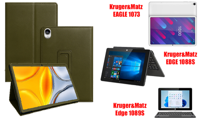 Чехол-подставка CRAYTON для Kruger&Matz EAGLE 1073, EDGE 1088S, Edge 1089S – стиль, защита и ручная сборка, цвет Оливковый