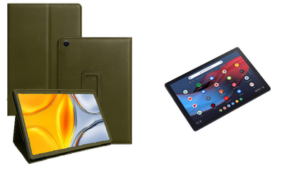 Чехол-подставка CRAYTON для Google Pixel Slate m3 – стиль, защита и ручная сборка, цвет Оливковый