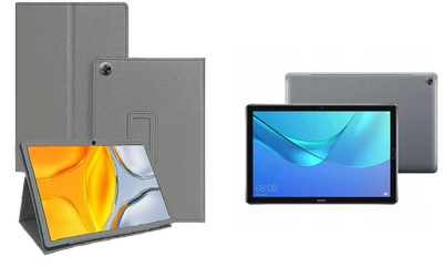Чехол-подставка CRAYTON для Huawei MediaPad M5 10, M5 Lite 10 – стиль, защита и ручная сборка, цвет Серый тм