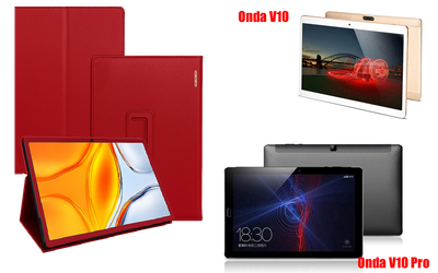 Чехол-подставка CRAYTON для Onda V10, V10 Pro – стиль, защита и ручная сборка, цвет Красный