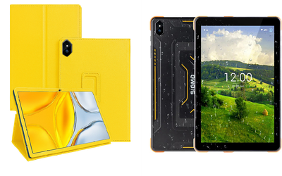 Чехол-подставка CRAYTON для Sigma mobile TAB A1033 X-treme – стиль, защита и ручная сборка, цвет Жёлтый