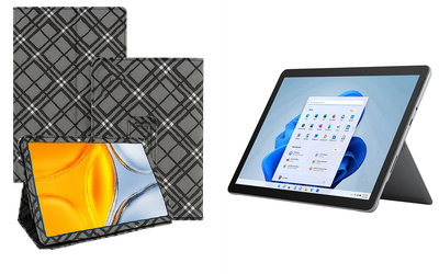 Чехол-подставка CRAYTON для Microsoft Surface Go, Go 2, Go 3 – стиль, защита и ручная сборка, цвет Клетка