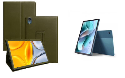Чехол-подставка CRAYTON для Motorola Moto Tab G70 – стиль, защита и ручная сборка, цвет Оливковый