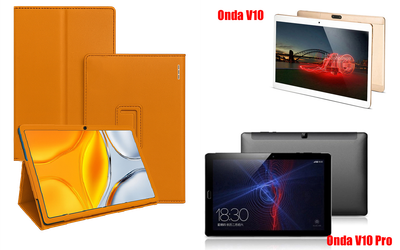 Чехол-подставка CRAYTON для Onda V10, V10 Pro – стиль, защита и ручная сборка, цвет Оранжевый