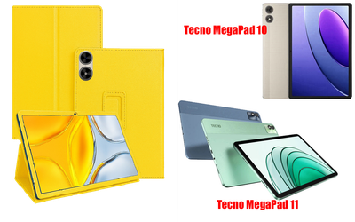 Чехол-подставка CRAYTON для Tecno MegaPad 10, MegaPad 11 – стиль, защита и ручная сборка, цвет Жёлтый