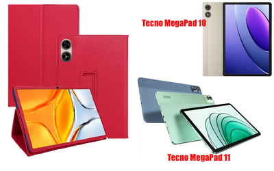Чехол-подставка CRAYTON для Tecno MegaPad 10, MegaPad 11 – стиль, защита и ручная сборка, цвет Малиновый